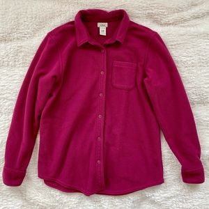 L.L. Bean Burgundy Heavy Button Up Top